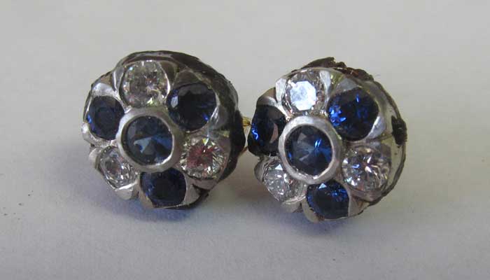 diamond sapphire earrings