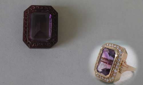 amethyst ring wax model